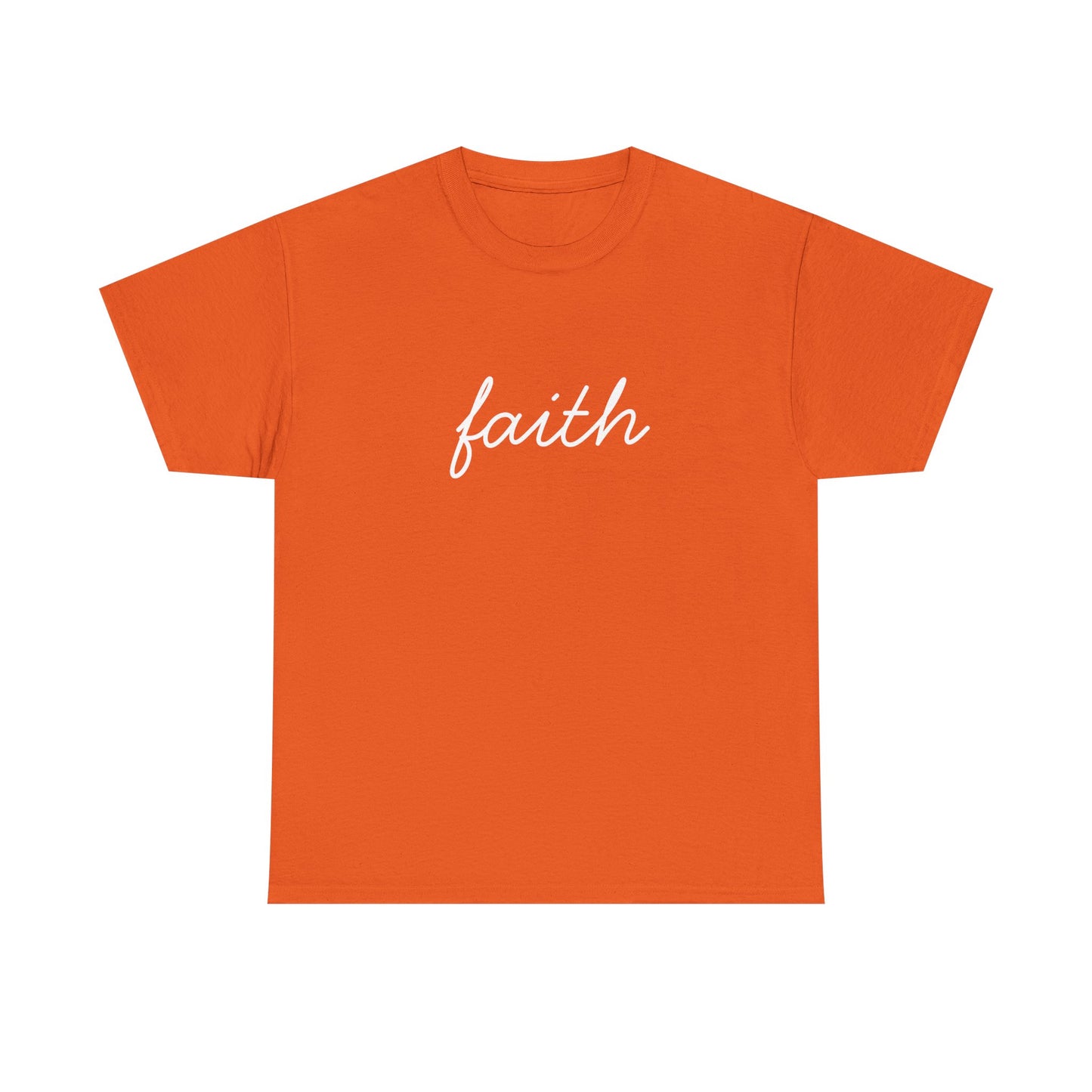 Faith Script T-Shirt —White Printing