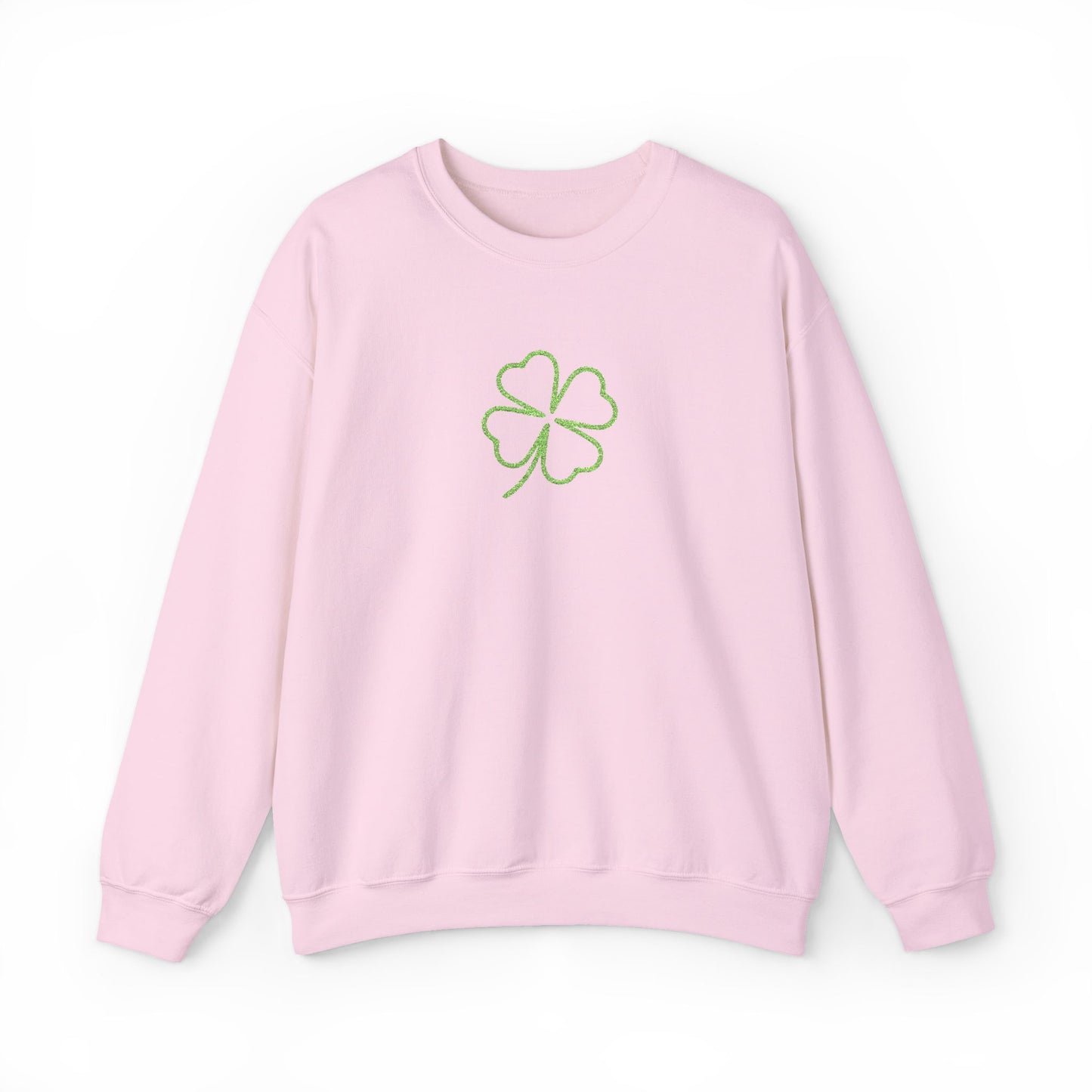 Shamrock Embroidered Crewneck Sweatshirt - Kelly Green Stitching