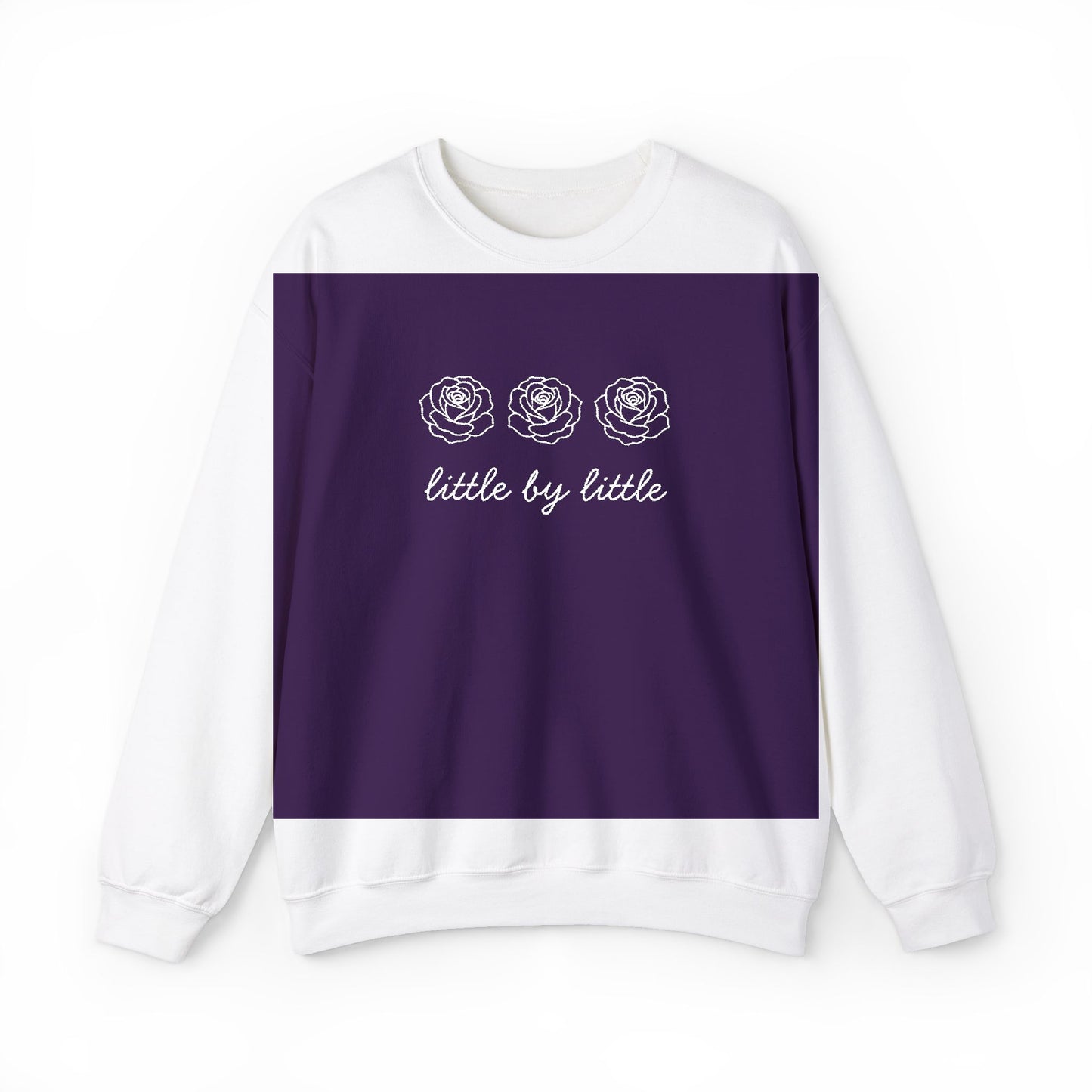 Little by little Embroidered Crewneck Sweatshirt - white stitches