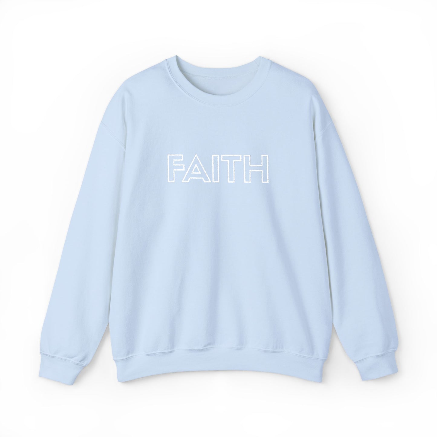FAITH Embroidered Crewneck Sweatshirt - White stitching