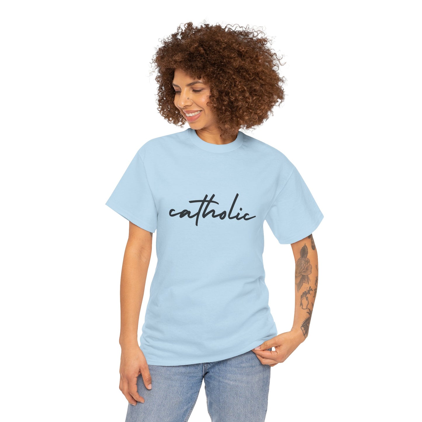 Catholic Script T-Shirt —Black Printing
