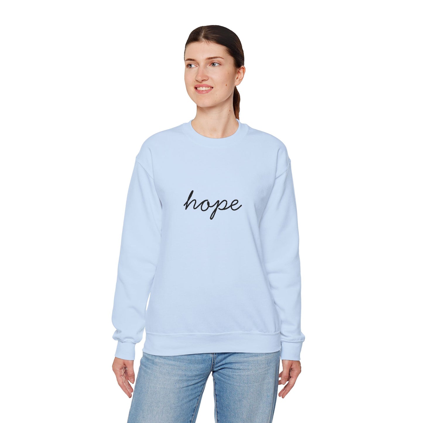 hope Script Crewneck Sweatshirt - black stitching