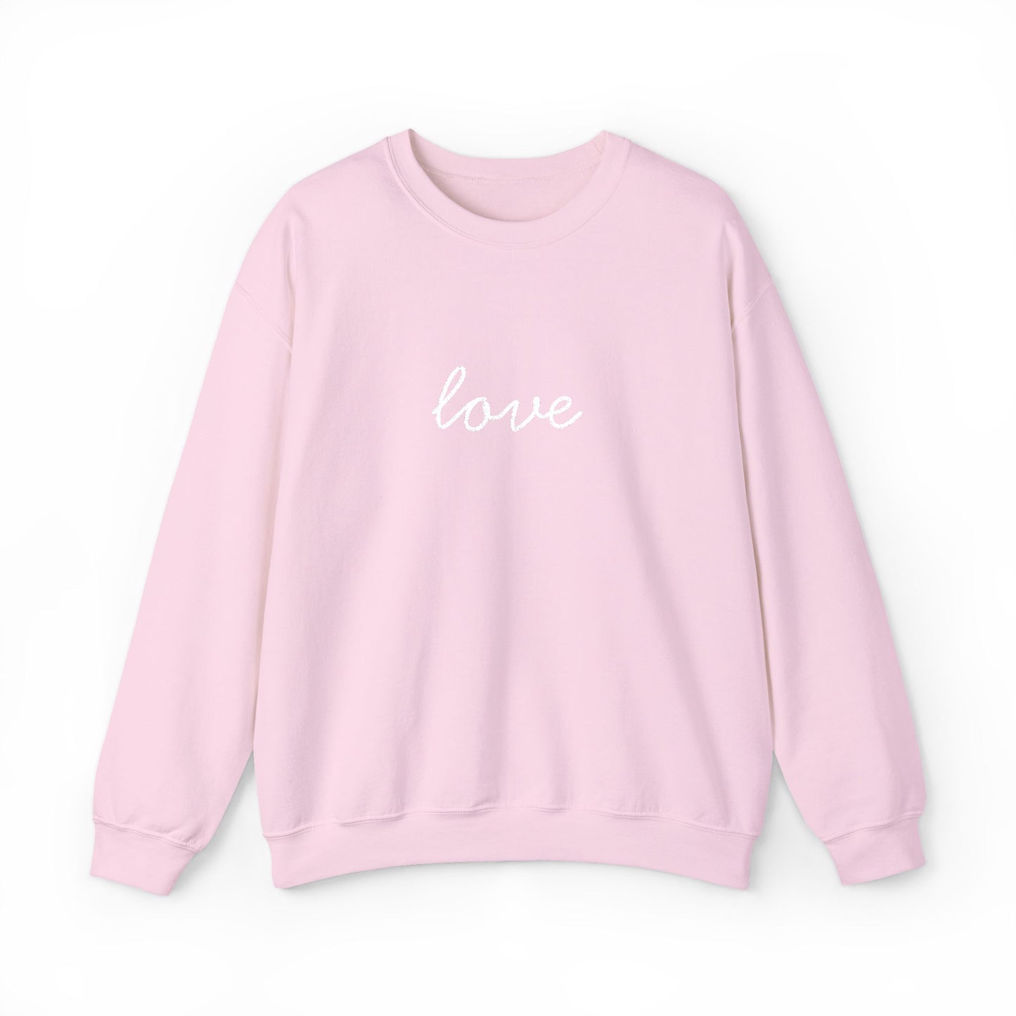 love Script Embroidered Crewneck Sweatshirt - white stitches