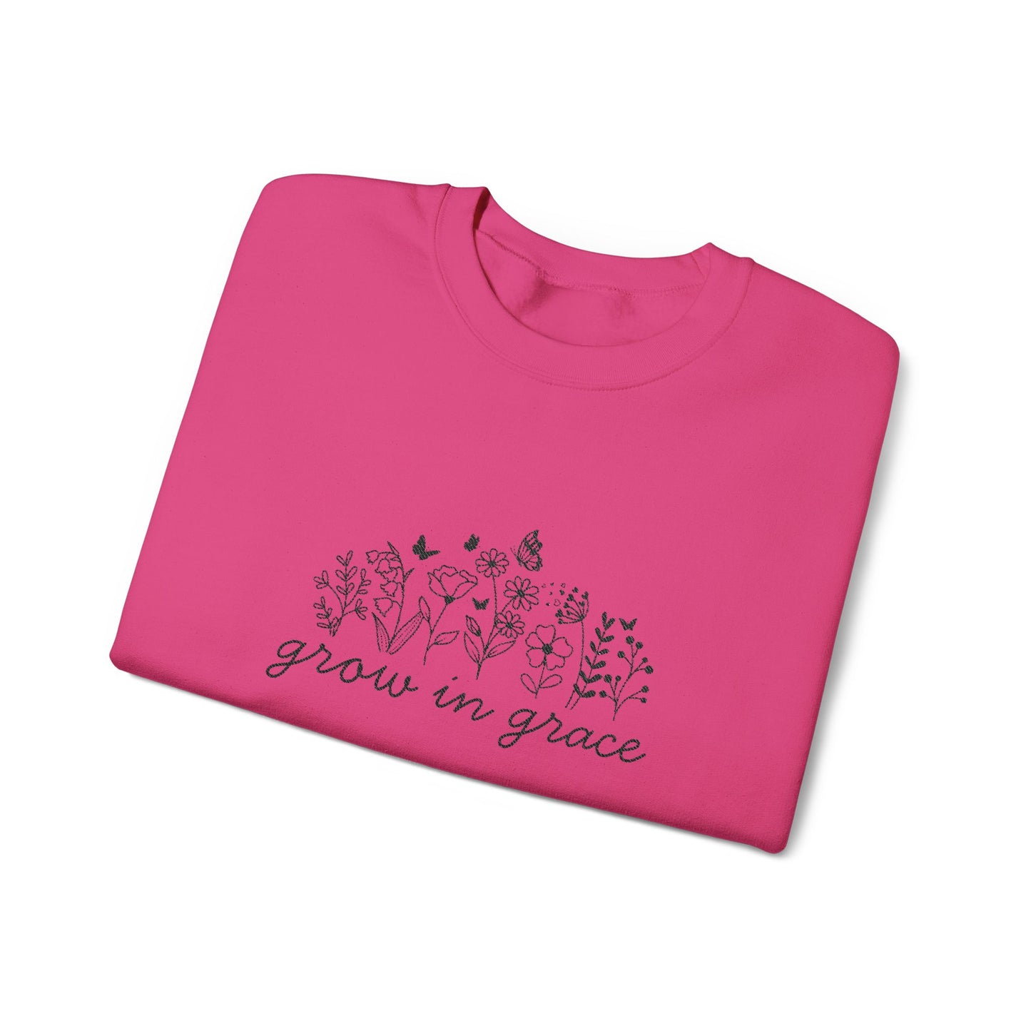 Grow in grace Crewneck Sweatshirt - black stitching