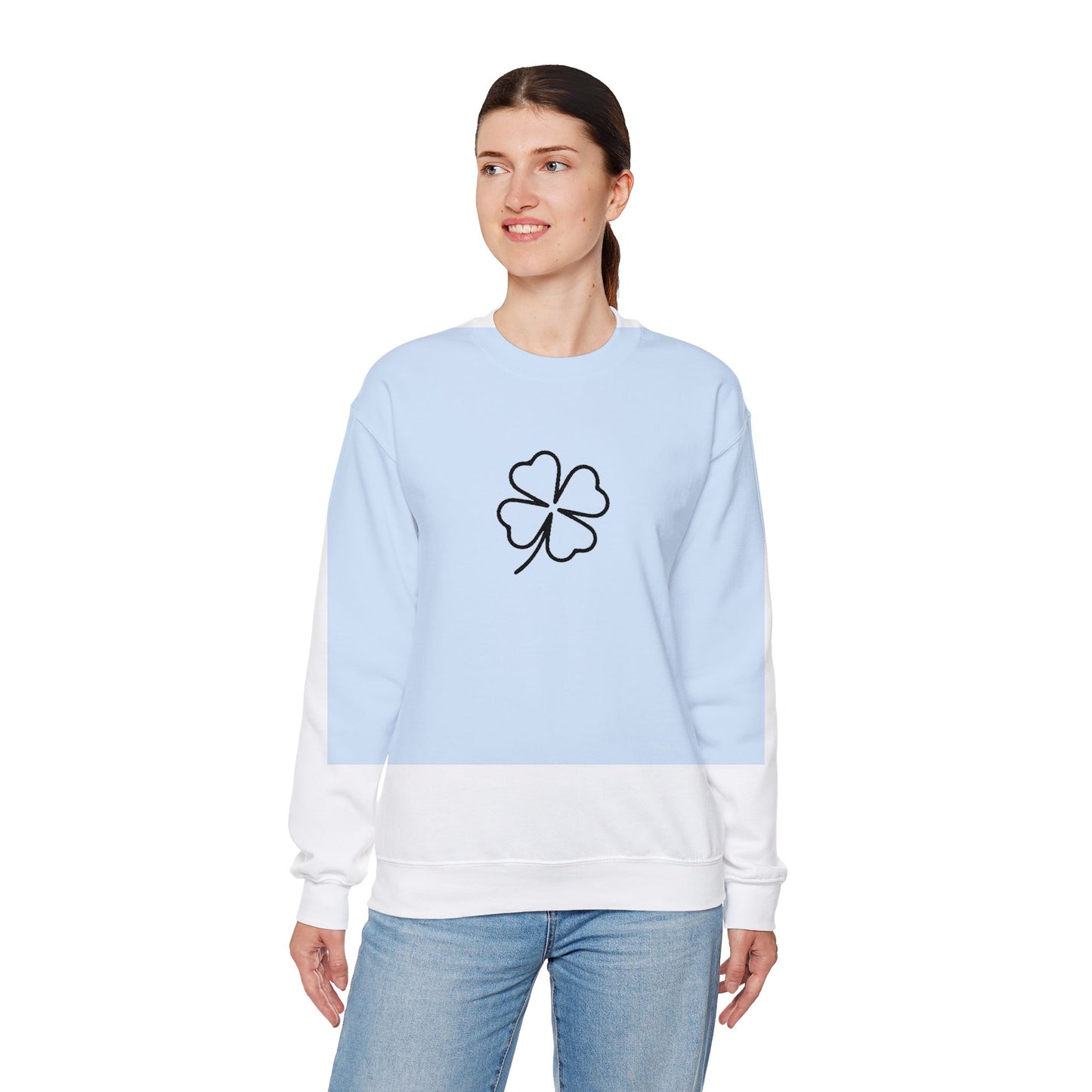 Shamrock Embroidered Crewneck Sweatshirt - Black Stitching