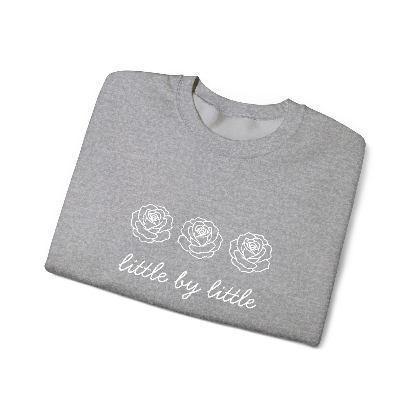 Little by little Embroidered Crewneck Sweatshirt - white stitches
