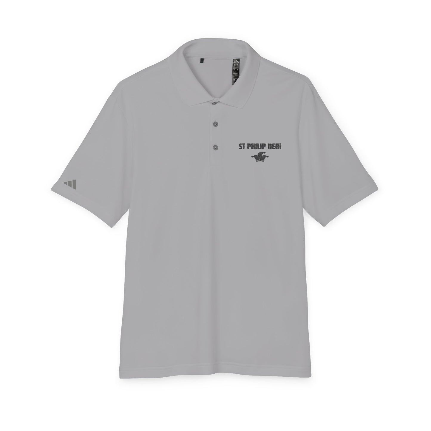 St. Philip Neri Performance Polo — Lightweight Athletic Golf Shirt BLACK stitching