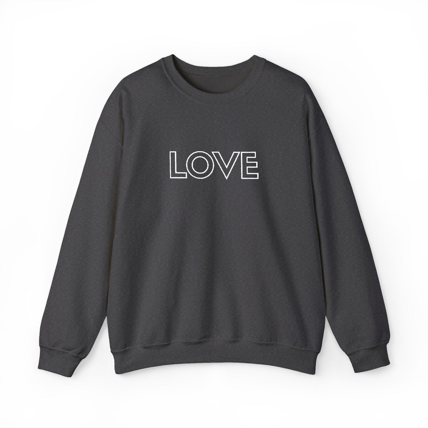 LOVE Embroidered Crewneck Sweatshirt - White stitching