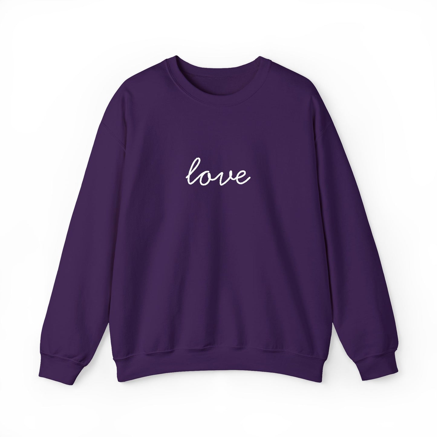 love Script Embroidered Crewneck Sweatshirt - white stitches