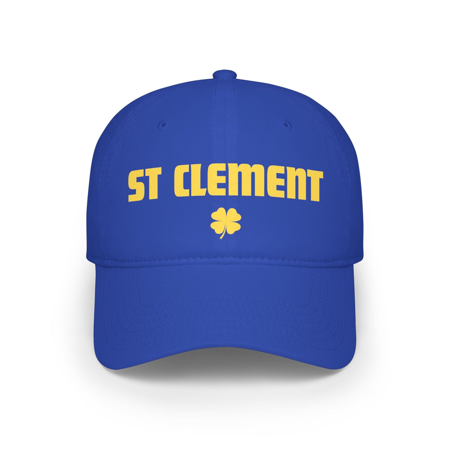 St. Clement Low Profile Baseball Cap — Retro Gold Text with Shamrock