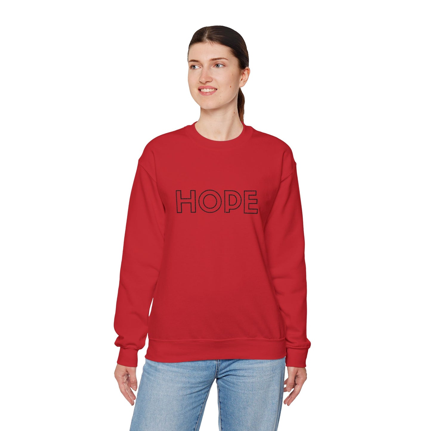 HOPE Embroidered Crewneck Sweatshirt - Black Stitching
