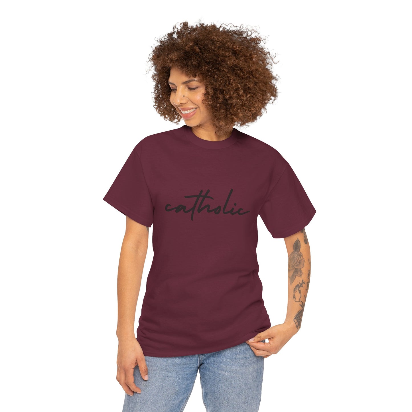 Catholic Script T-Shirt —Black Printing