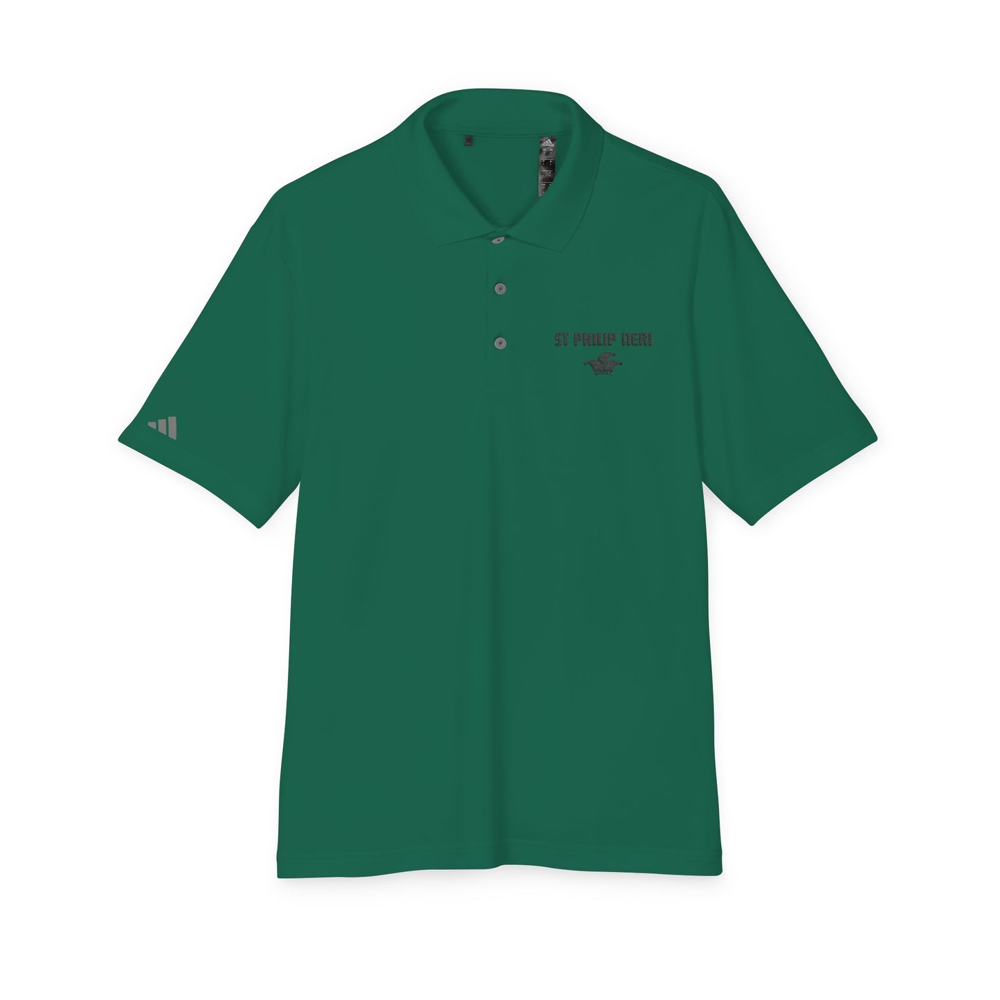 St. Philip Neri Performance Polo — Lightweight Athletic Golf Shirt BLACK stitching