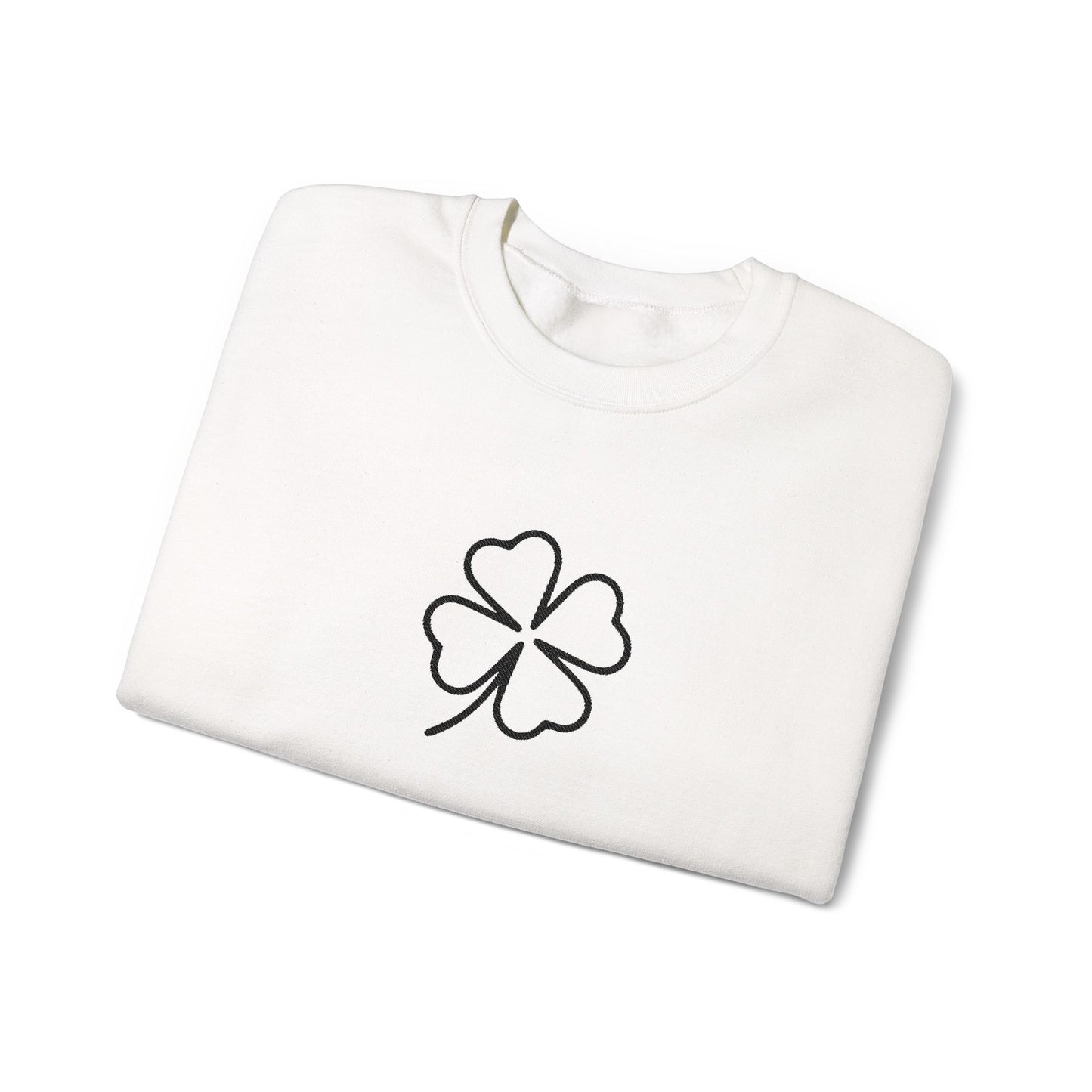 Shamrock Embroidered Crewneck Sweatshirt - Black Stitching