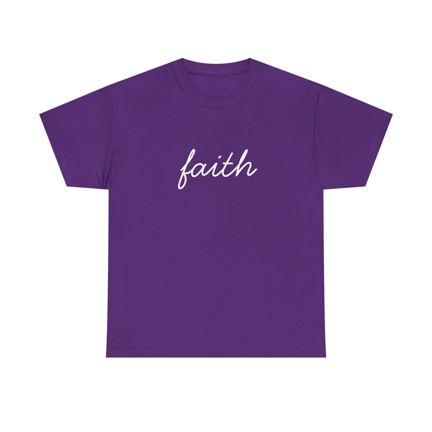 Faith Script T-Shirt —White Printing