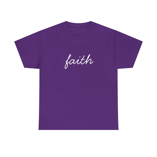 Faith Script T-Shirt —White Printing
