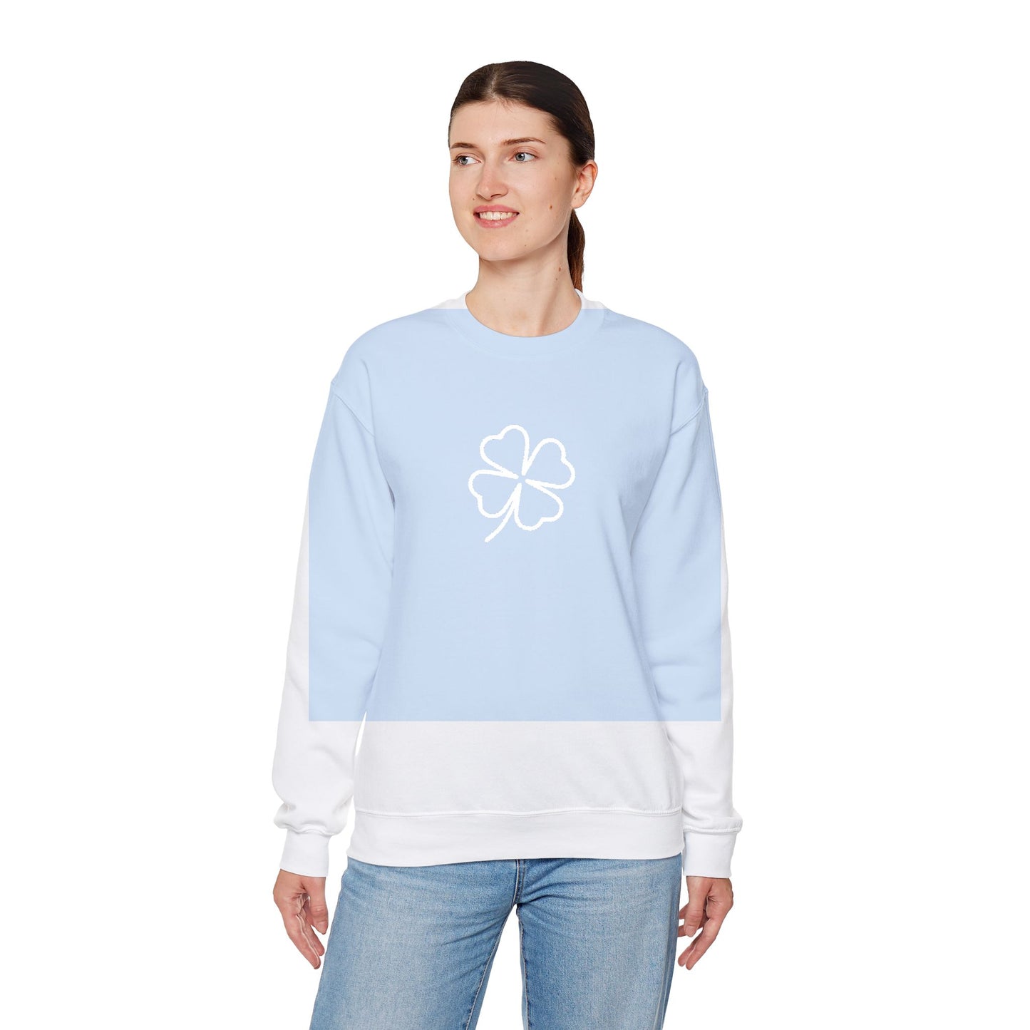Shamrock Embroidered Crewneck Sweatshirt - White Stitching