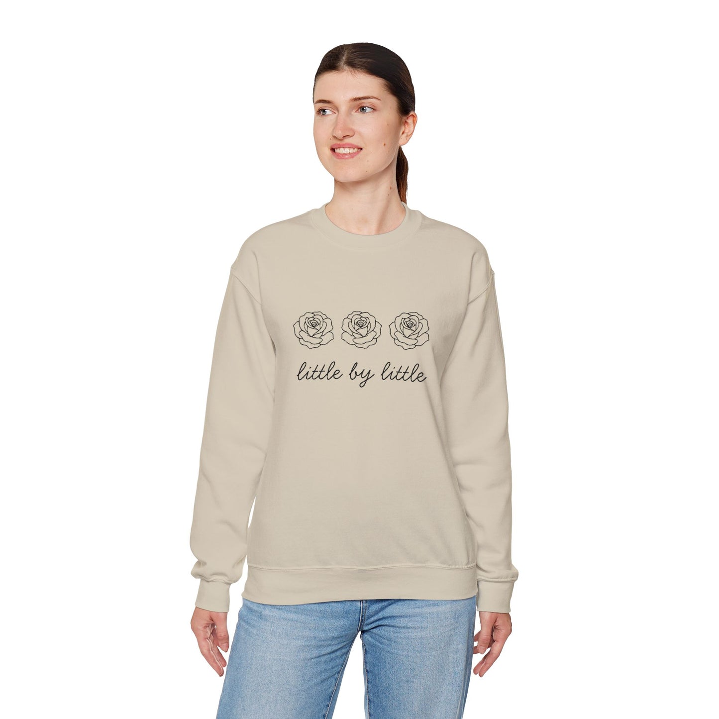 Little by little Embroidered Crewneck Sweatshirt - black stitches