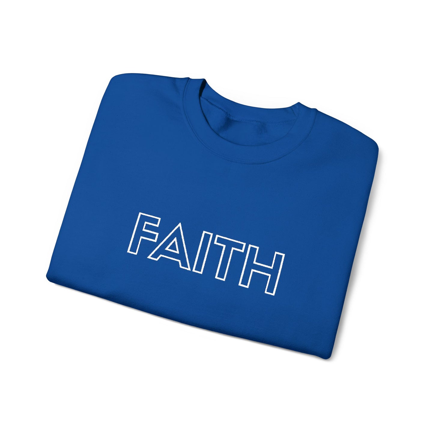 FAITH Embroidered Crewneck Sweatshirt - White stitching