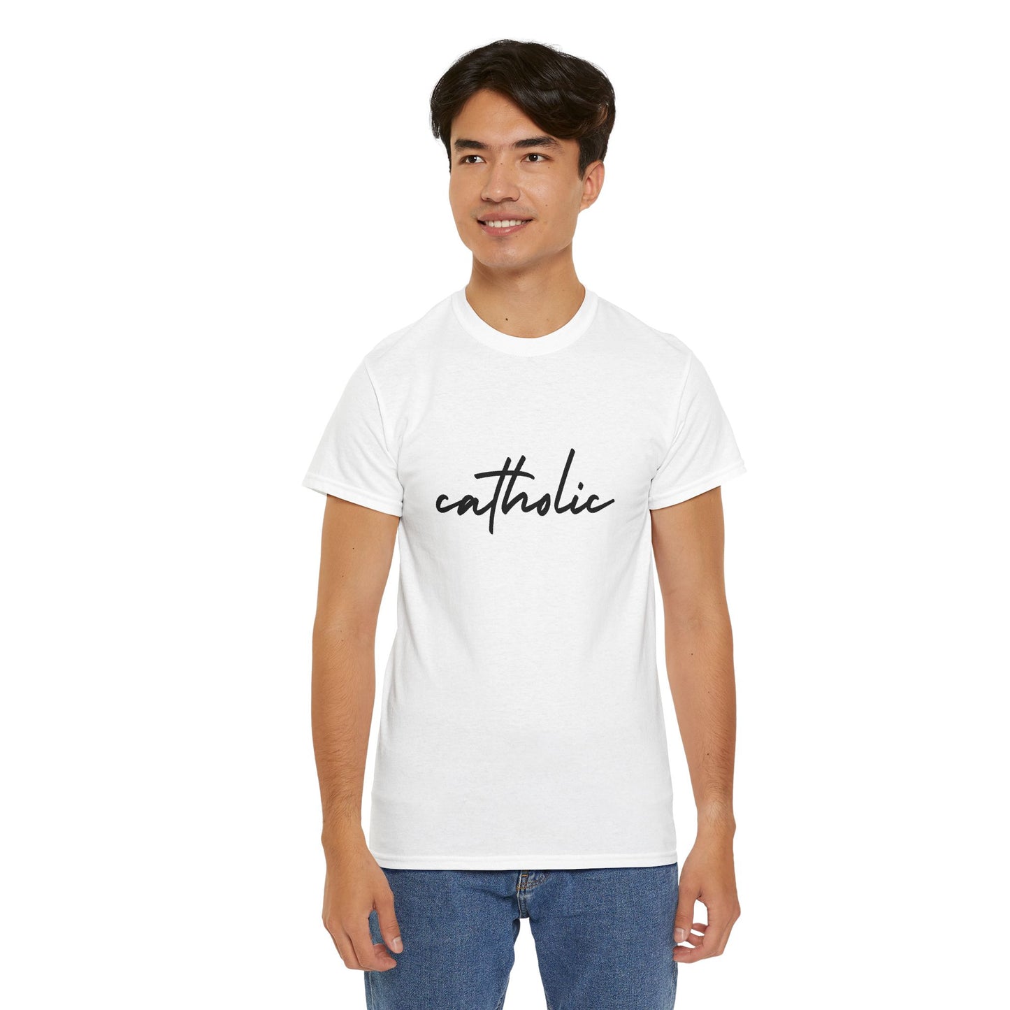 Catholic Script T-Shirt —Black Printing