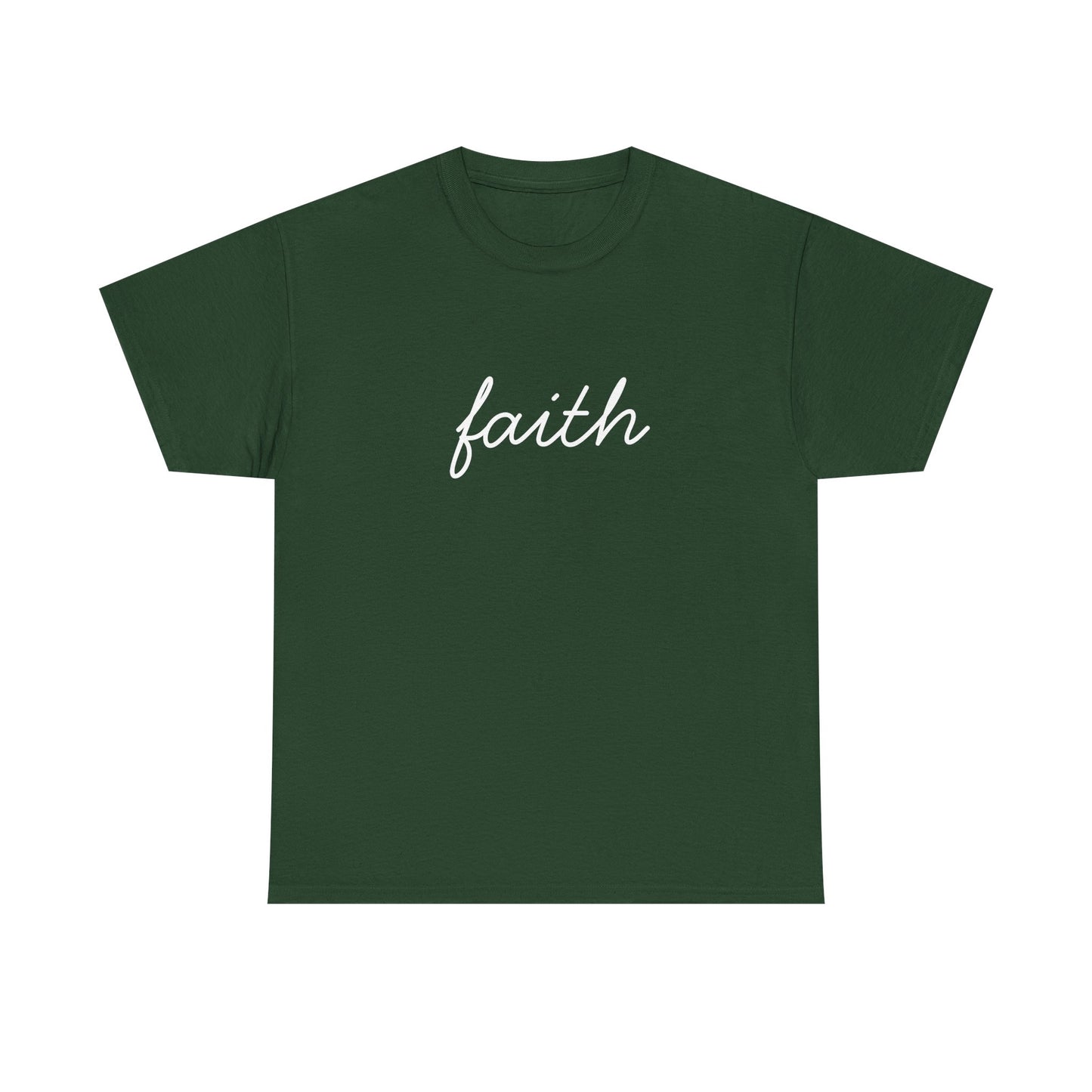Faith Script T-Shirt —White Printing