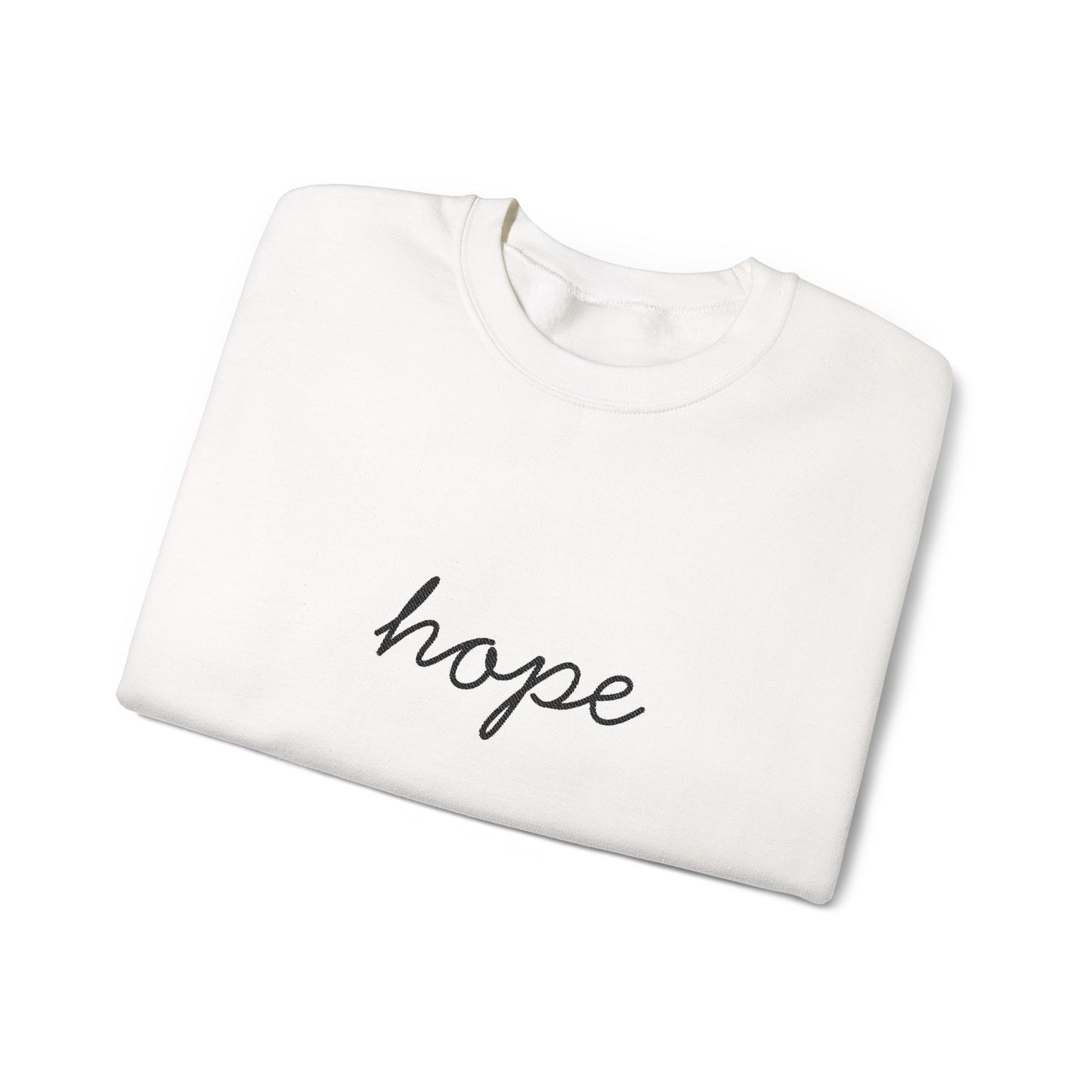 hope Script Crewneck Sweatshirt - black stitching