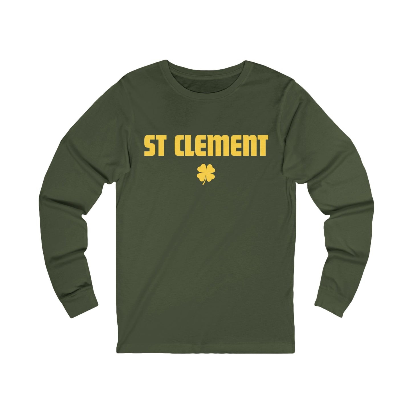 St Clement YELLOW print with shamrock Long Sleeve Tee