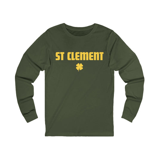 St Clement YELLOW print with shamrock Long Sleeve Tee