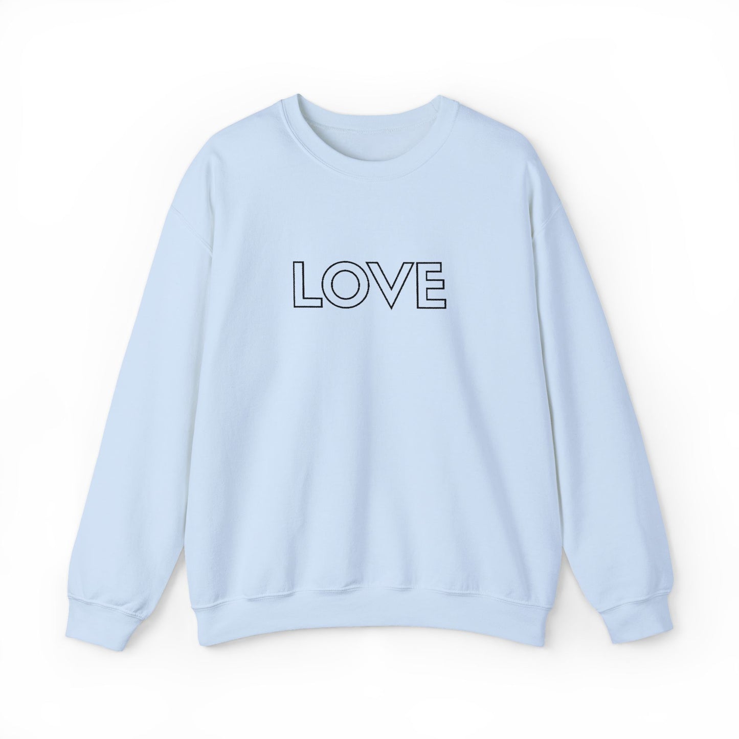 LOVE Embroidered Crewneck Sweatshirt - Black Stitching