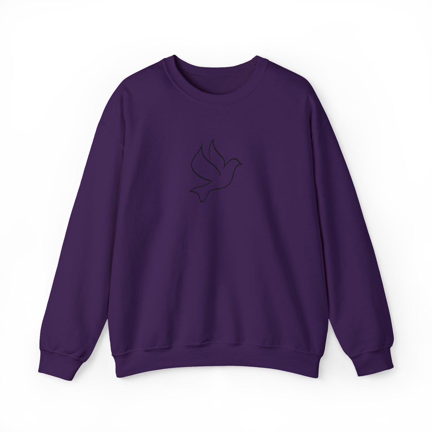 Dove Embroidered Crewneck Sweatshirt - Black Stitching