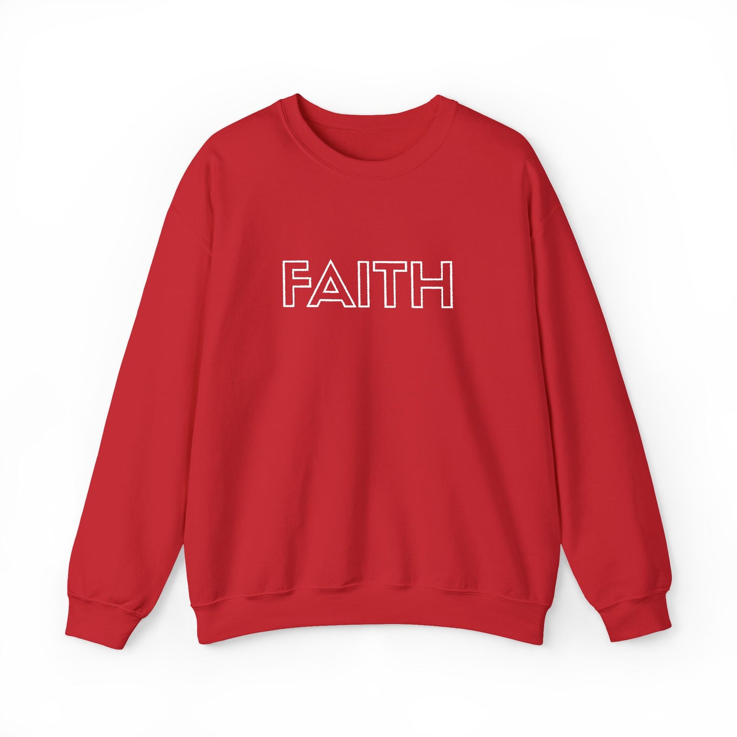 FAITH Embroidered Crewneck Sweatshirt - White stitching
