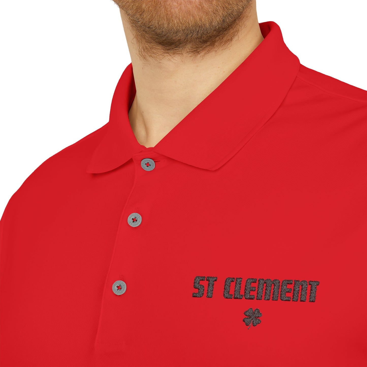 St. Clement Performance Polo — Lightweight Athletic Golf Shirt BLACK stitching