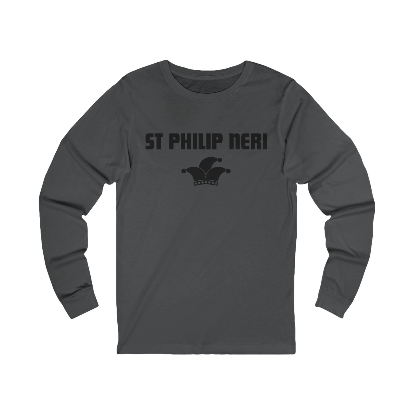 St Philip Neri BLACK print with jester hat Long Sleeve Tee