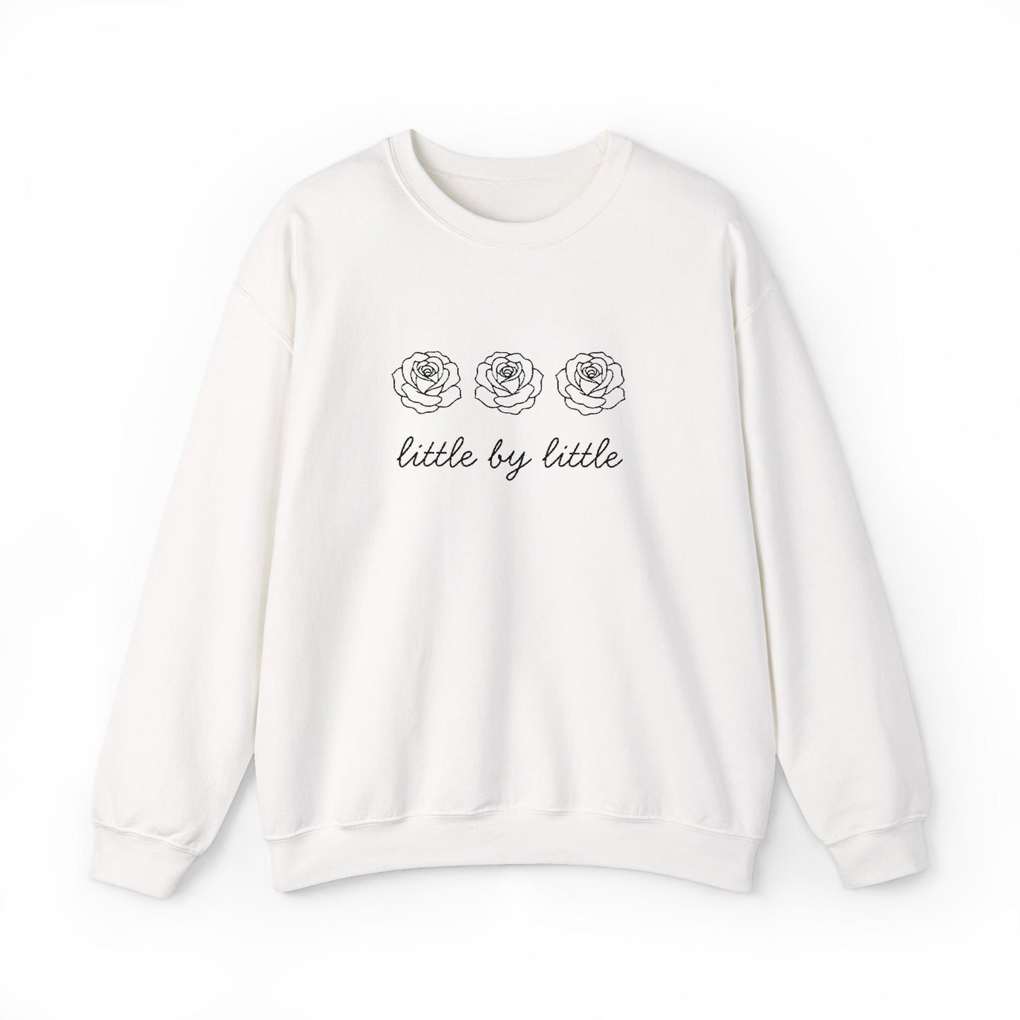 Little by little Embroidered Crewneck Sweatshirt - black stitches