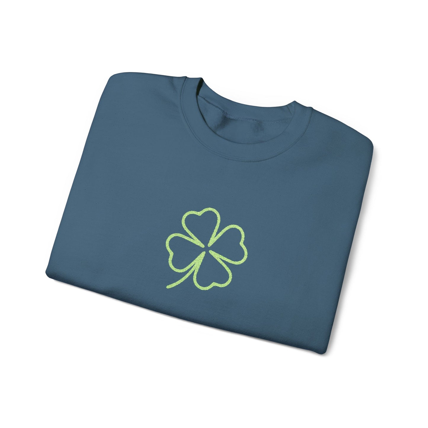 Shamrock Embroidered Crewneck Sweatshirt - Kelly Green Stitching