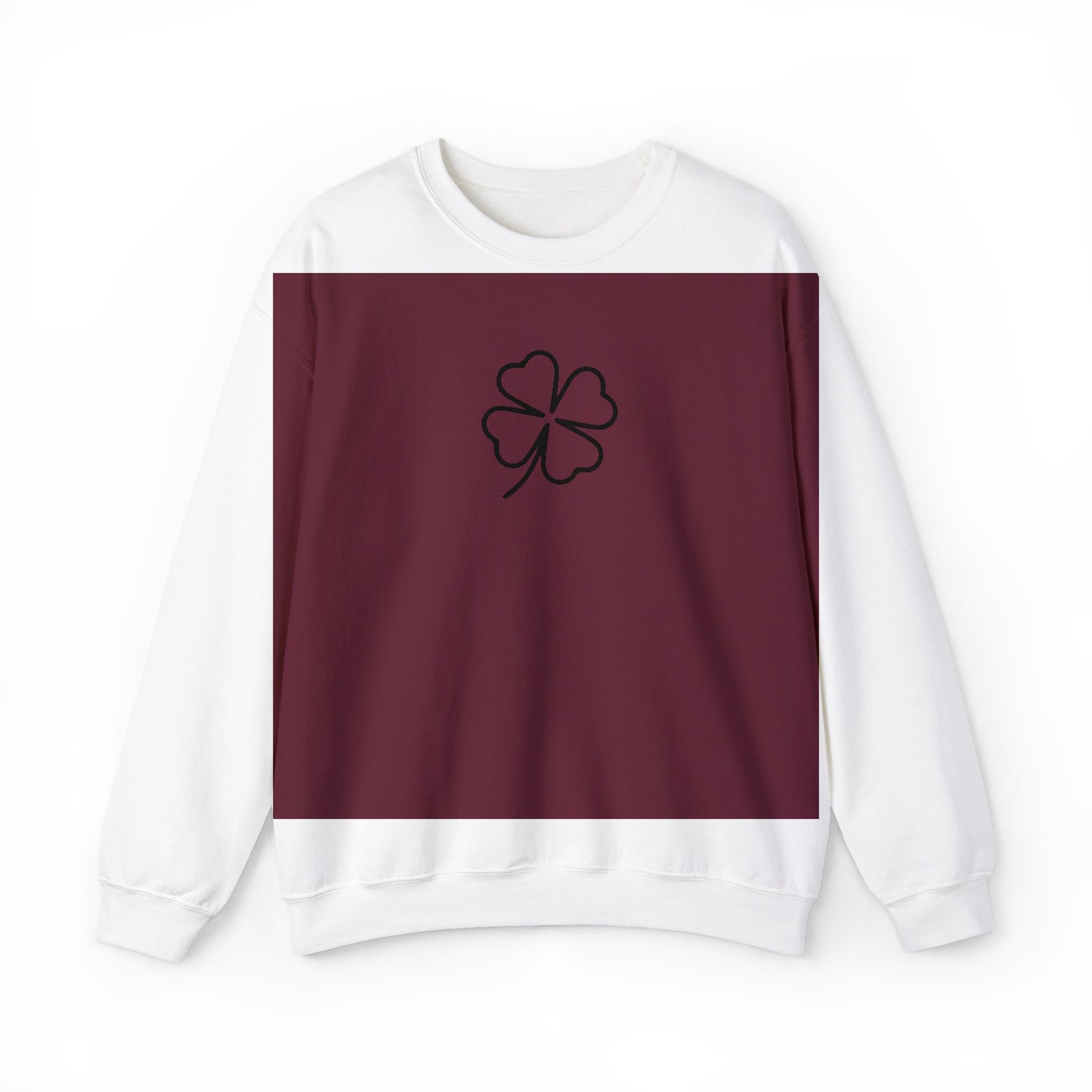 Shamrock Embroidered Crewneck Sweatshirt - Black Stitching
