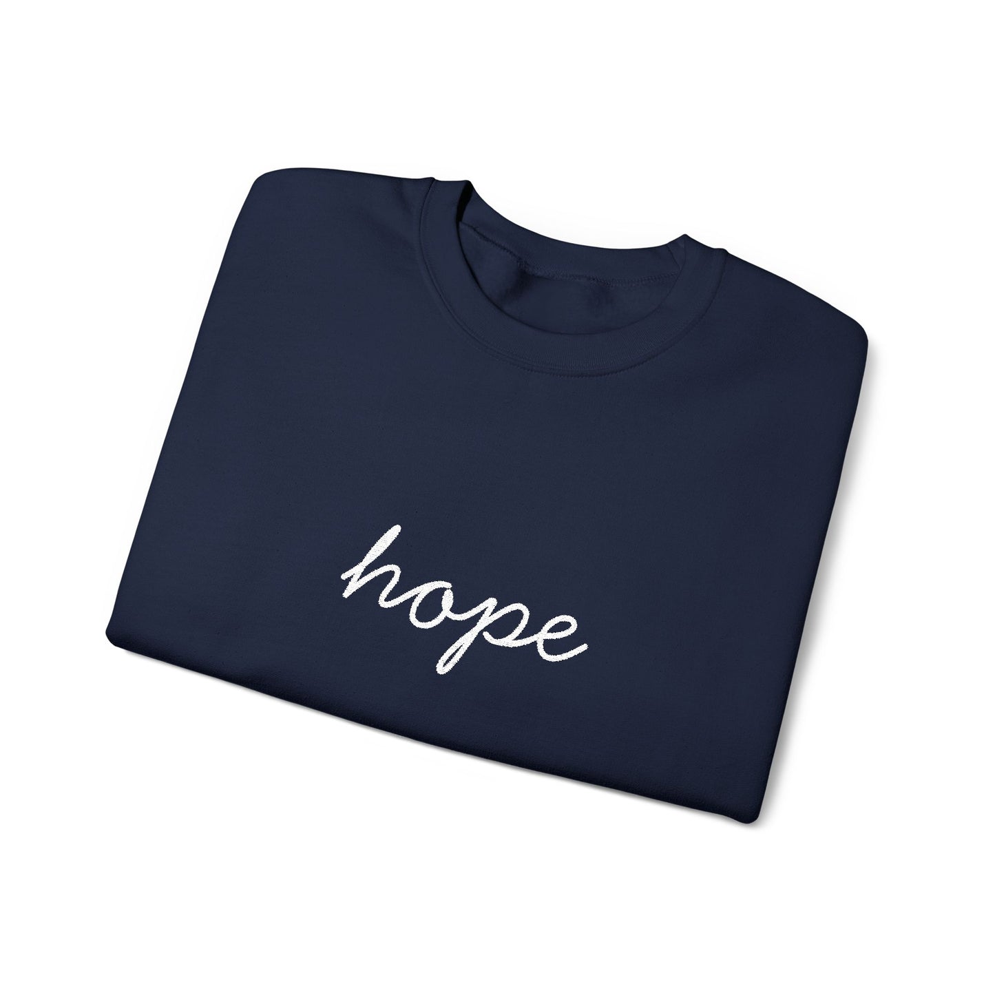 hope Script Crewneck Sweatshirt - white stitching