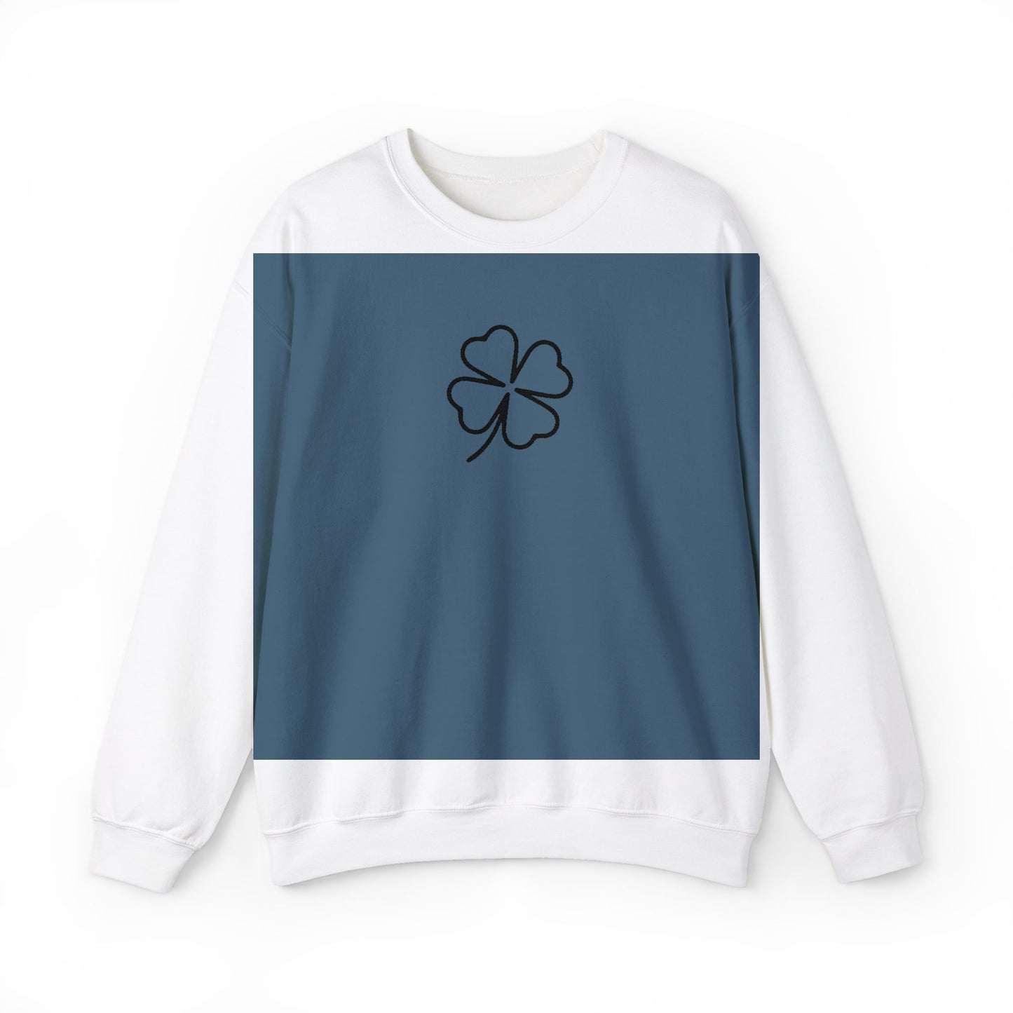 Shamrock Embroidered Crewneck Sweatshirt - Black Stitching