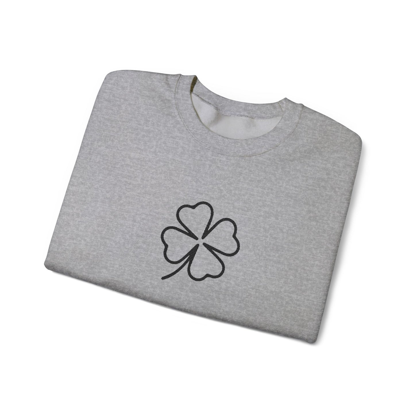 Shamrock Embroidered Crewneck Sweatshirt - Black Stitching