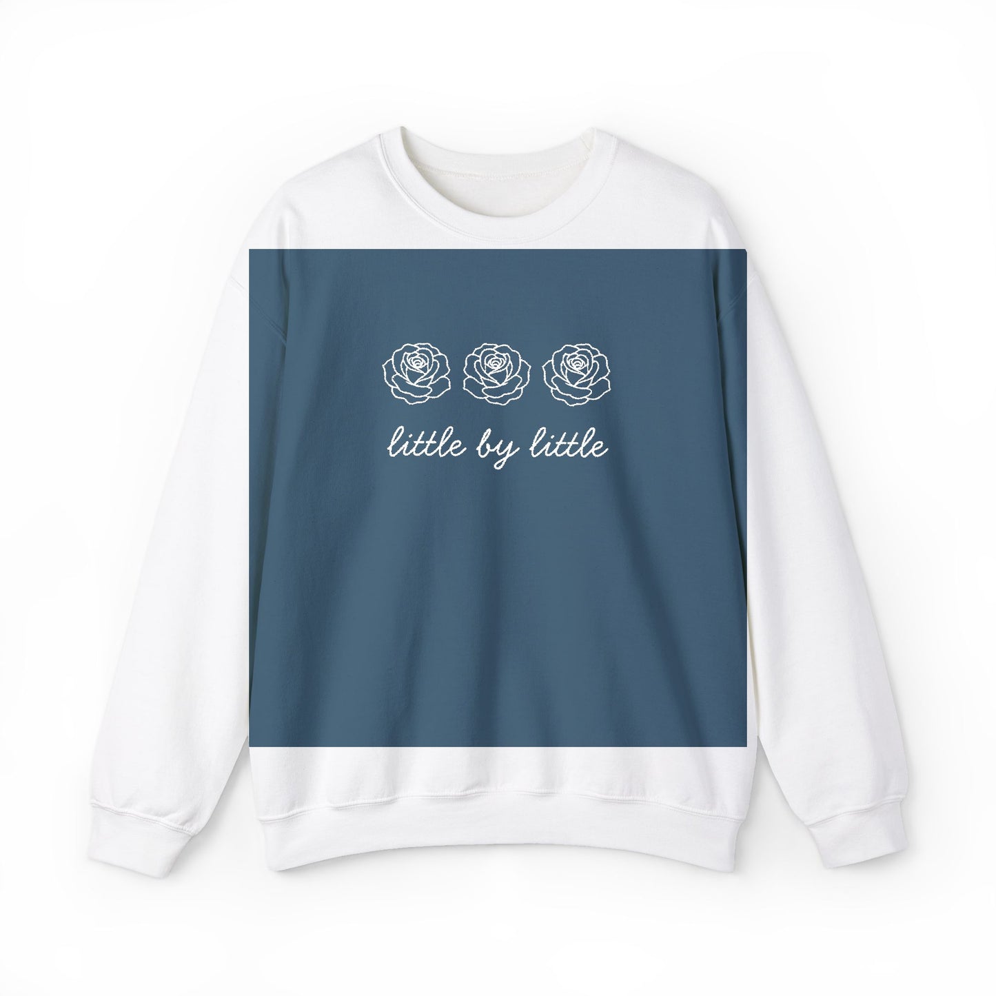 Little by little Embroidered Crewneck Sweatshirt - white stitches