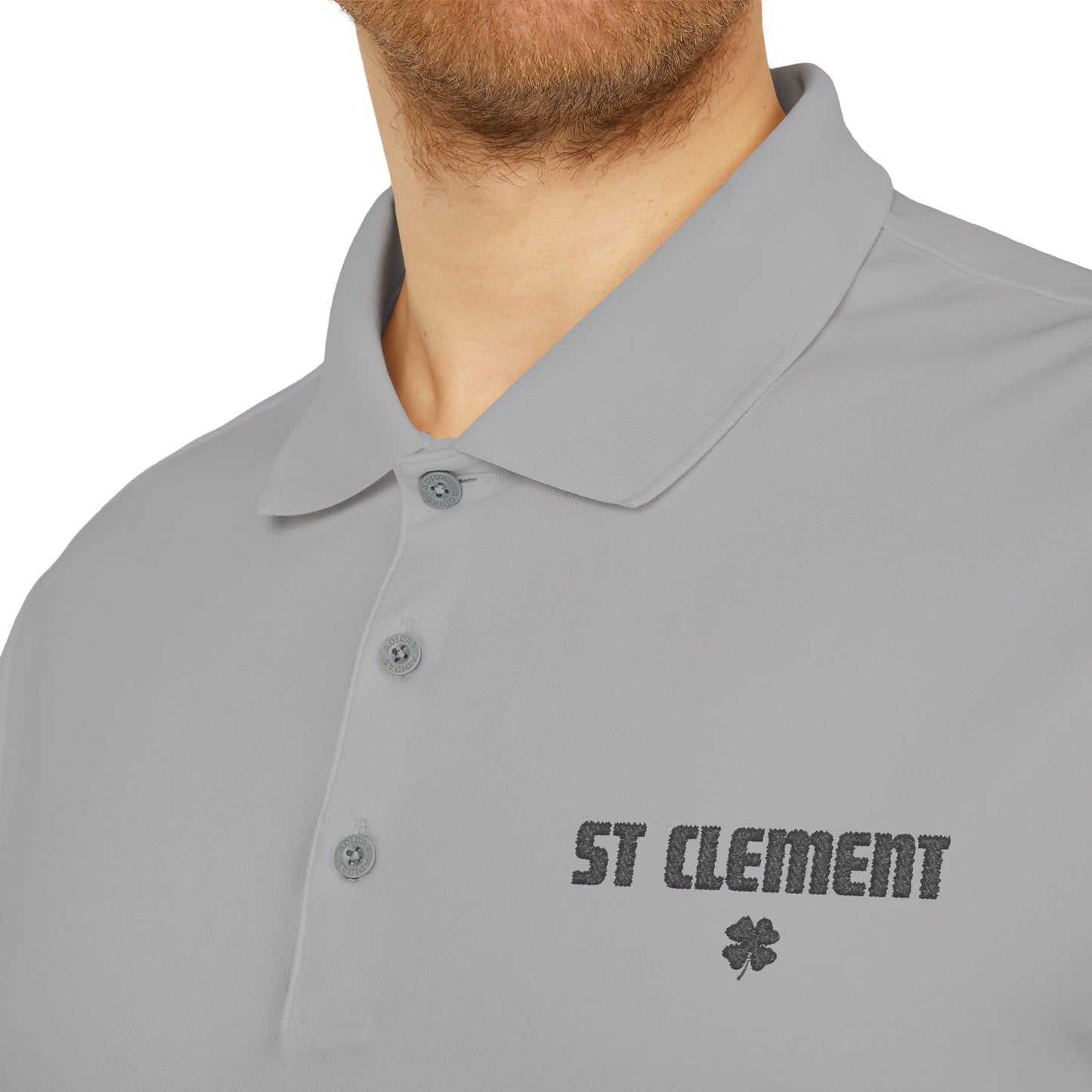 St. Clement Performance Polo — Lightweight Athletic Golf Shirt BLACK stitching