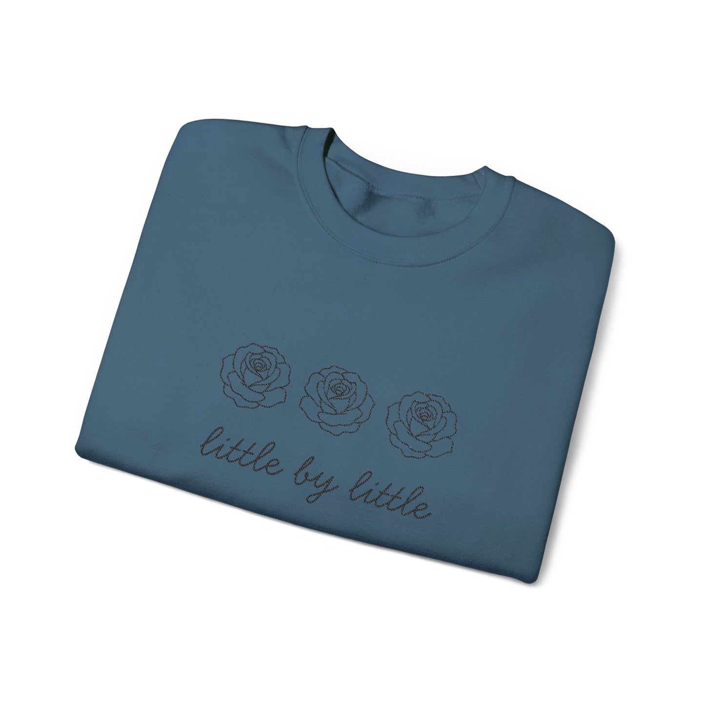Little by little Embroidered Crewneck Sweatshirt - black stitches