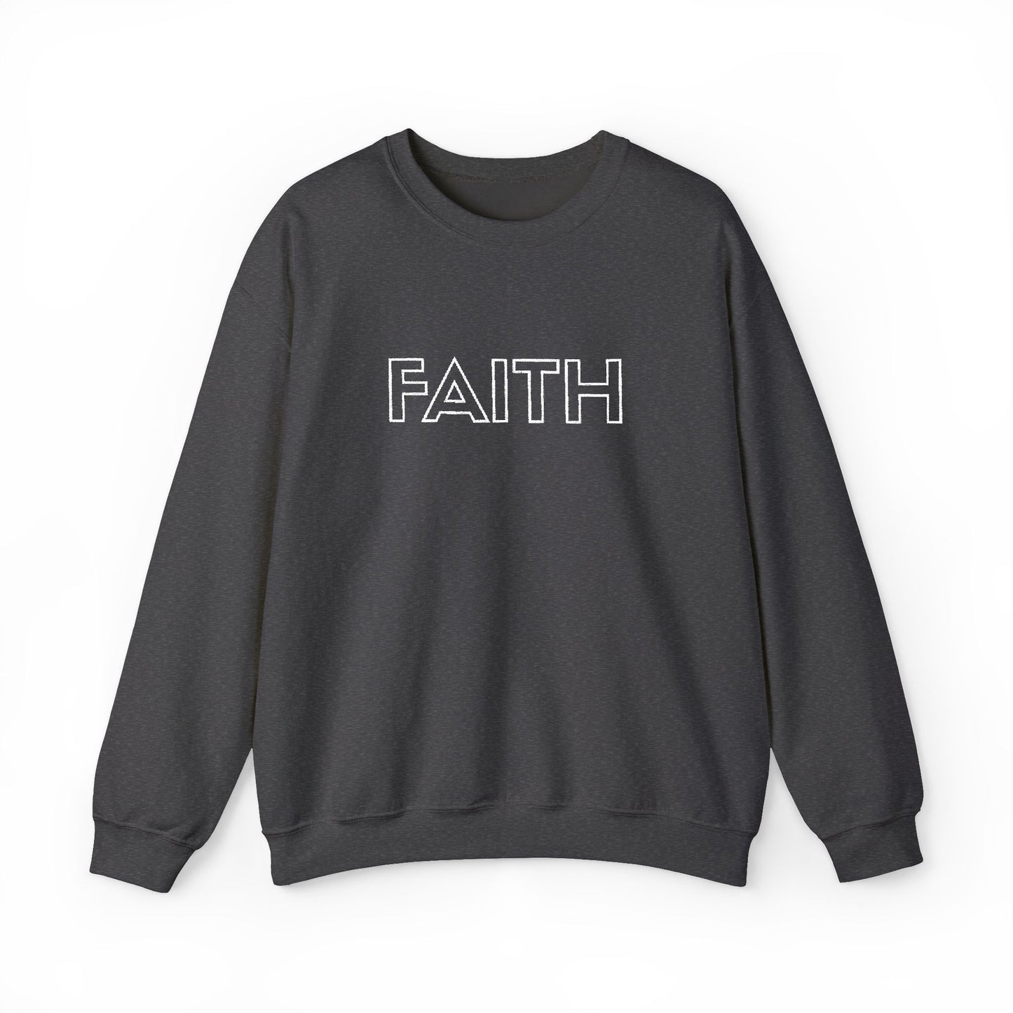 FAITH Embroidered Crewneck Sweatshirt - White stitching