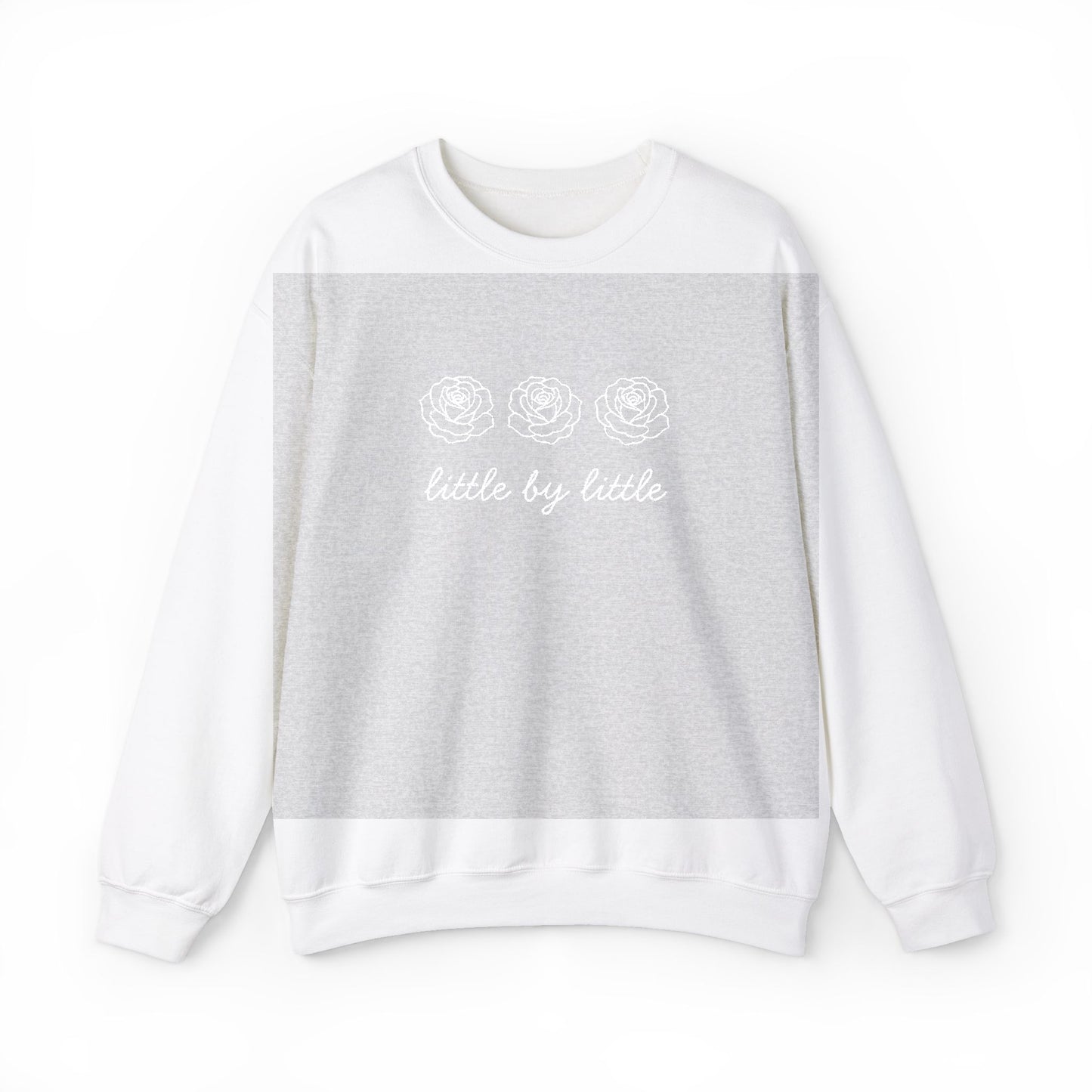Little by little Embroidered Crewneck Sweatshirt - white stitches