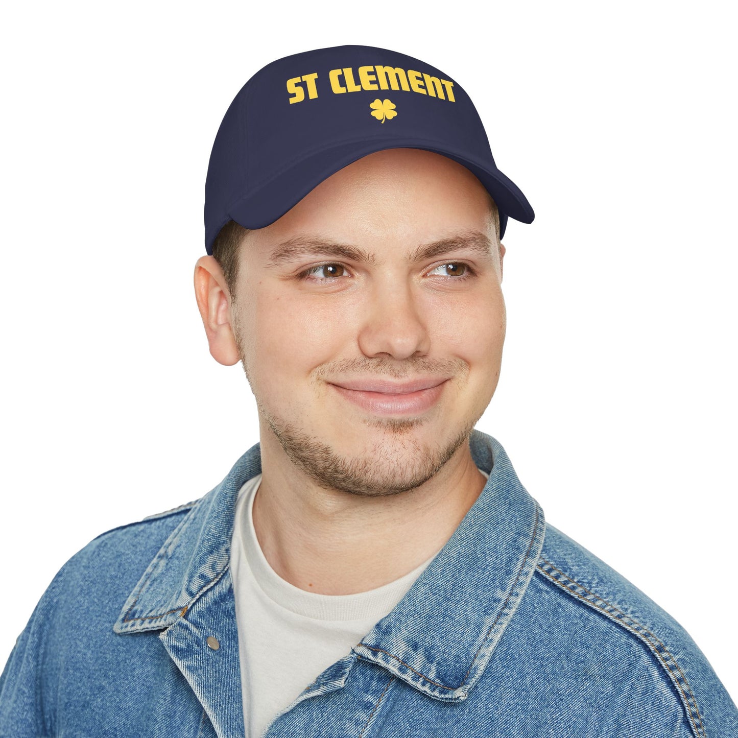 St. Clement Low Profile Baseball Cap — Retro Gold Text with Shamrock
