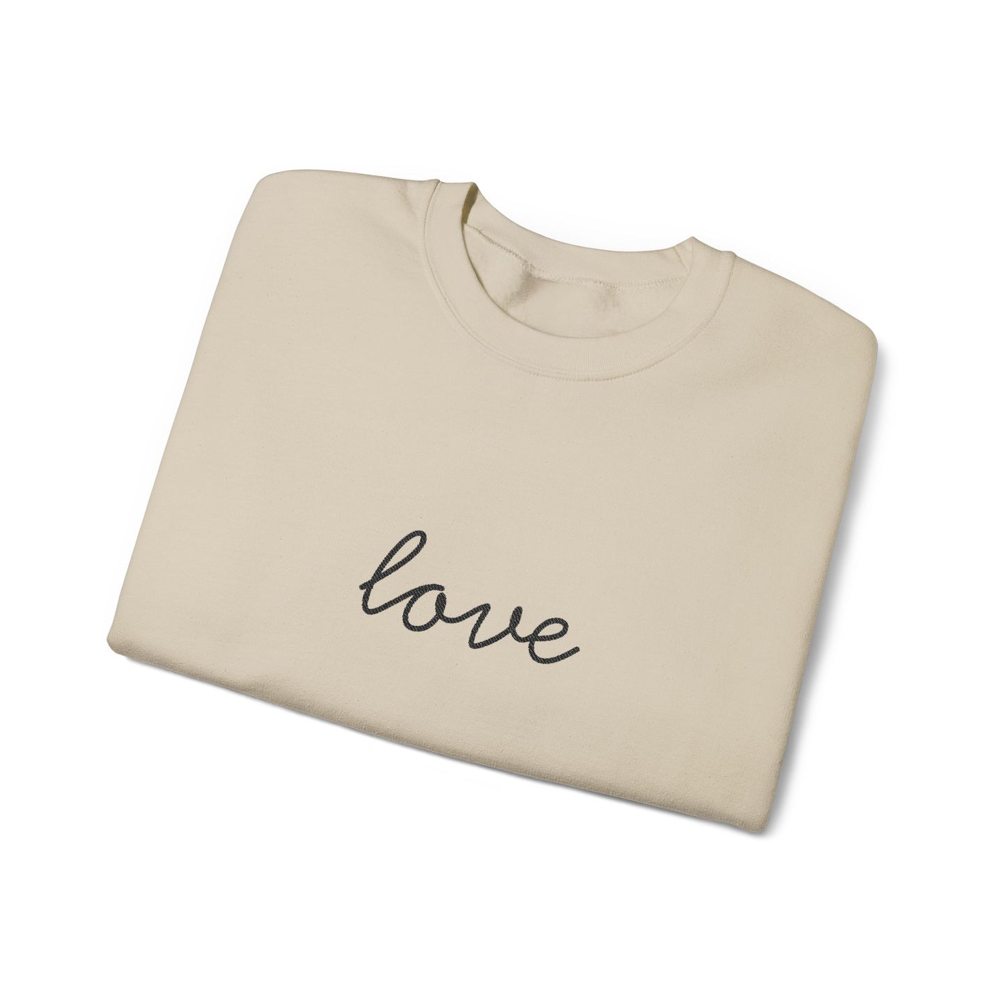 love Script Crewneck Sweatshirt - black stitching