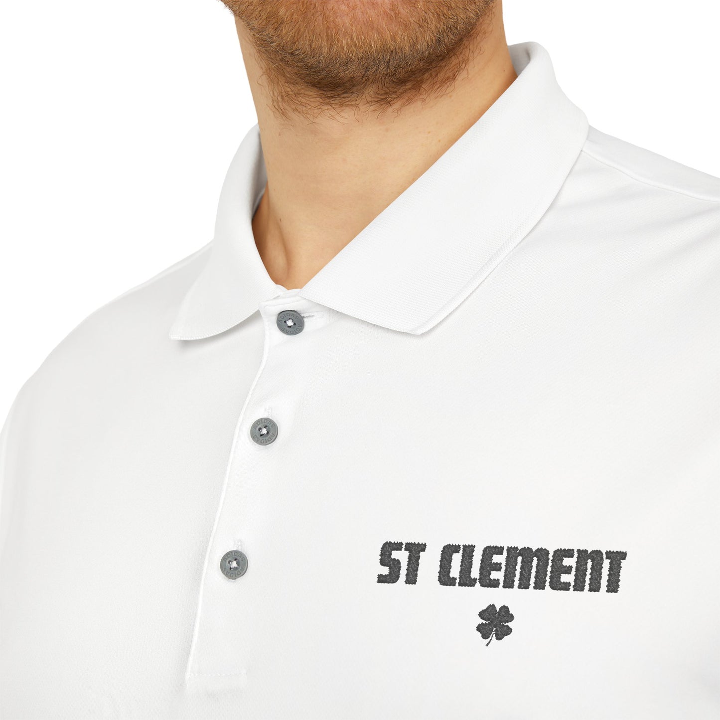 St. Clement Performance Polo — Lightweight Athletic Golf Shirt BLACK stitching