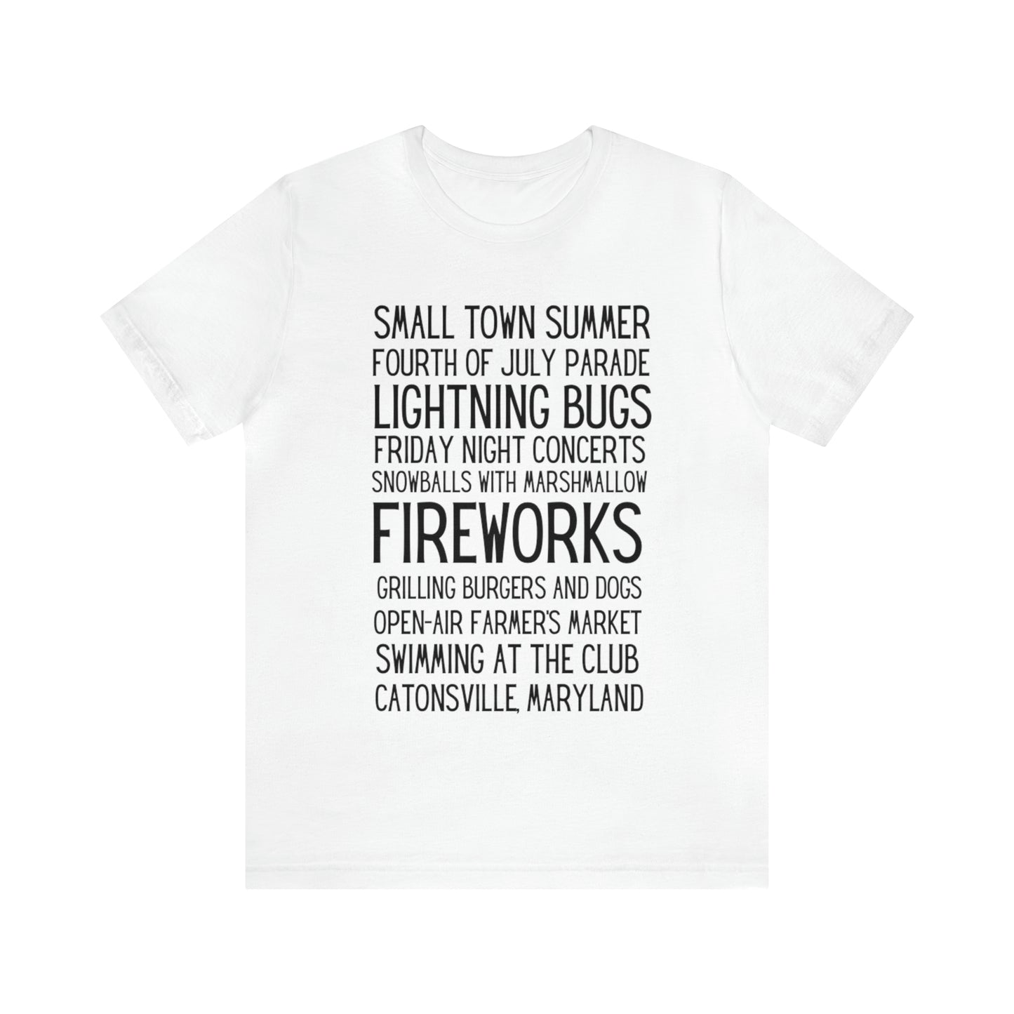 Small Town Summer Catonsville Unisex Jersey Short Sleeve Tee