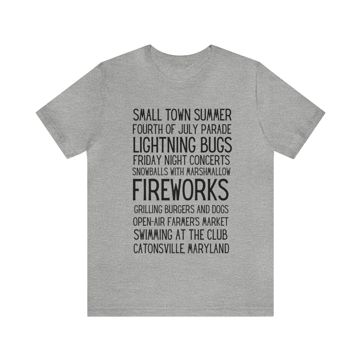 Small Town Summer Catonsville Unisex Jersey Short Sleeve Tee